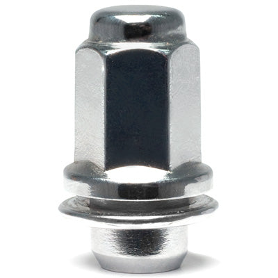 Mag W/Washer Chrome Nut OEM Flat/60° Seat-12x1.50mm-12mm Shank OD 18.5mm-21mm Hex