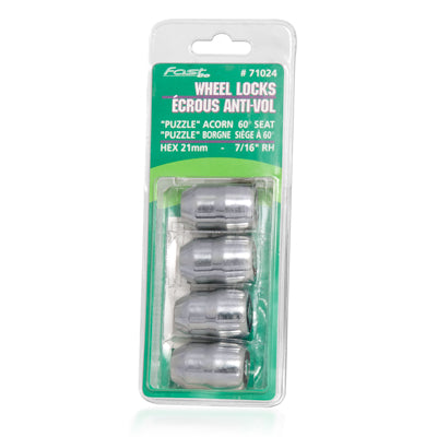 Acorn Chrome Lock Nut 60° Bulge-7/16" RH-19/21mm Hex (PKG/4)