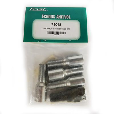 Tuner Chrome Lock Bolt Set 60° Seat-14x1.50mm-30mm Shank-19/21mm Hex (PKG/4)