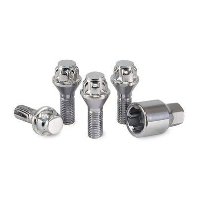 Acorn Chrome Lock Bolt Set 60° Seat-12.x1.50mm-40mm Shank-17/19mm Hex (PKG/4)