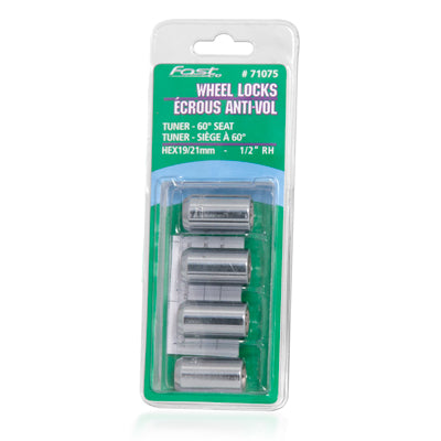 Tuner Chrome Lock Nut Set 60° Seat-1/2" RH-19/21mm Hex (PKG/4)