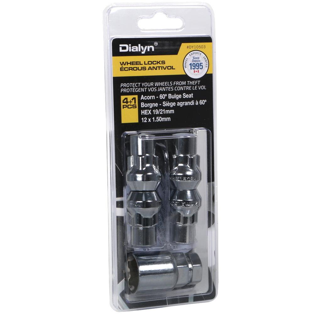 Acorn Chrome Lock Nut 60° Bulge-12x1.50mm-19/21mm Hex (PKG/4)