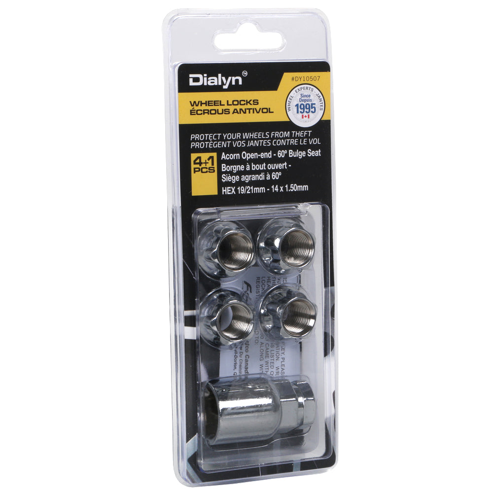 Acorn Chrome Lock O/E Nut Set 60° Bulge-14x1.50mm-19/21mm Hex (PKG/4)