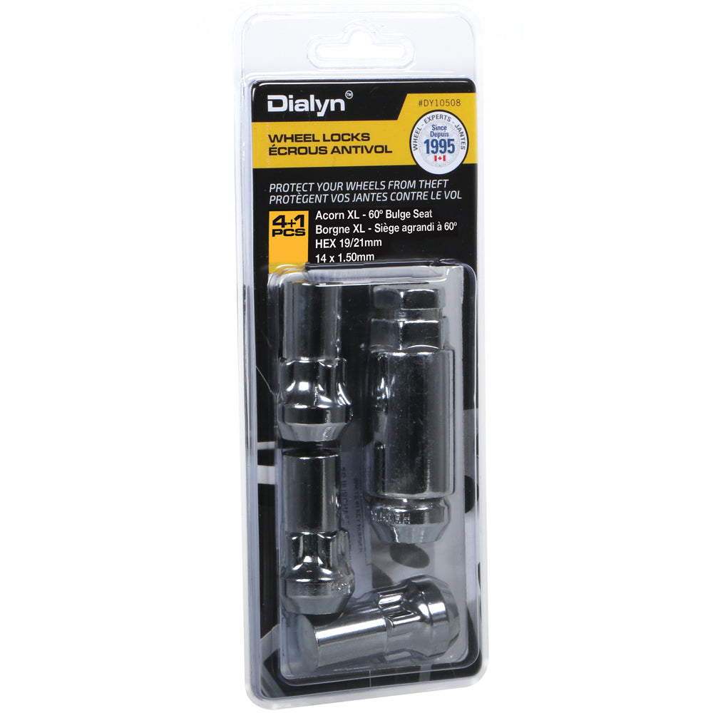 Acorn Chrome Lock Nut XL 60° Bulge-14x1.50mm-19/21mm Hex (PKG/4)