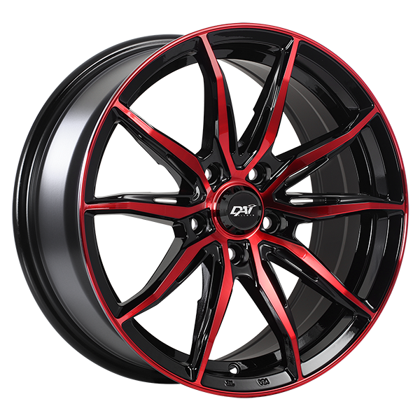 DAI Wheels FRANTIC Gloss Black - Machined Face - Red Face 15x6.5 5x114.3 et38 67.1