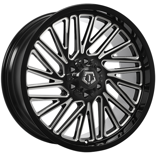 TIS Wheels 553 Gloss Black - Milled Edge 22x10.0 6x135/6x139.7 et10 106.1