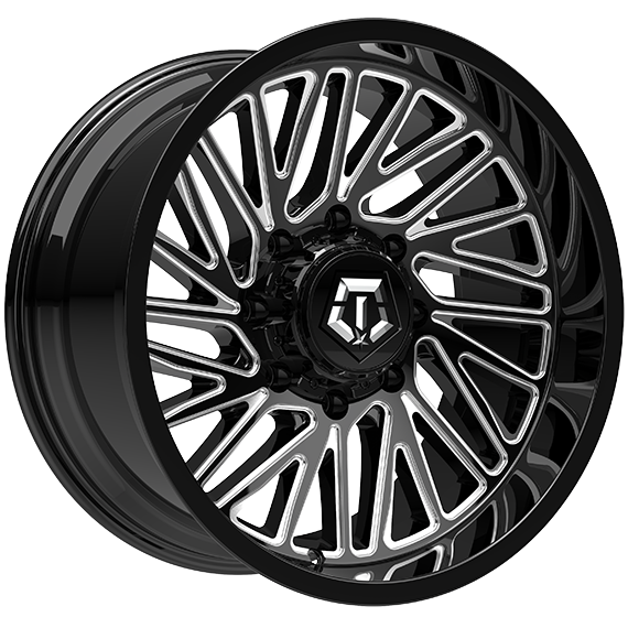 TIS Wheels 553 Gloss Black - Milled Edge 22x10.0 8x180 et-12 124.3
