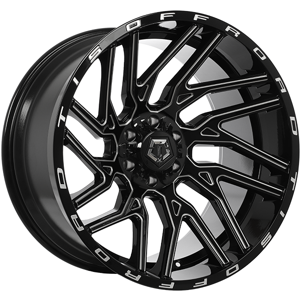 TIS Wheels 554 Gloss Black - Milled Edge 22x12.0 6x135/6x139.7 et-44 108.1
