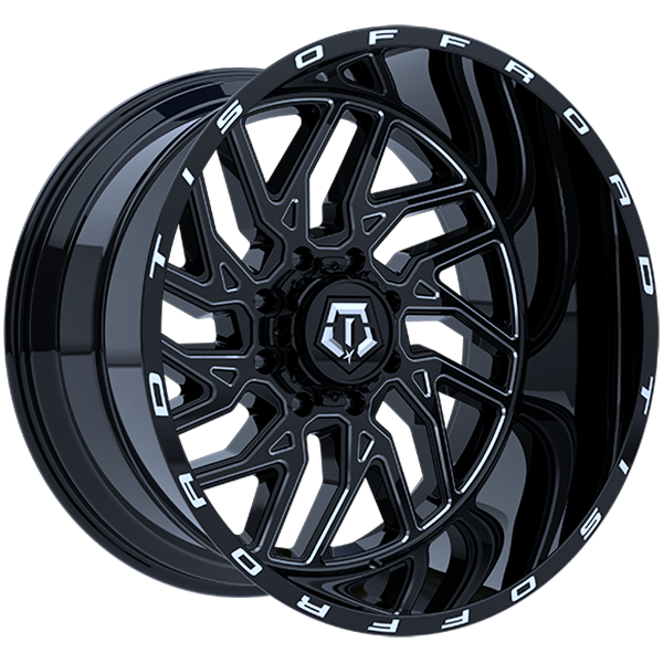 TIS Wheels 544 Gloss Black - Milled Edge 22x12.0 5x127/5x139.7 et-44 78.1