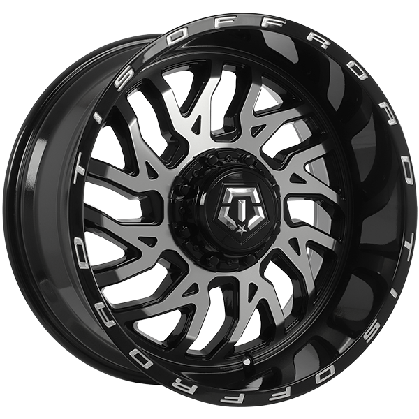 TIS Wheels 544 Gloss Black - Machined Face 22x12.0 8x165.1 et-44 125.2