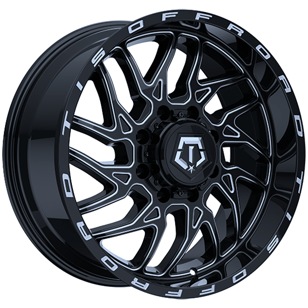 TIS Wheels 544 Gloss Black - Milled Edge 22x12.0 8x180 et-44 125.2