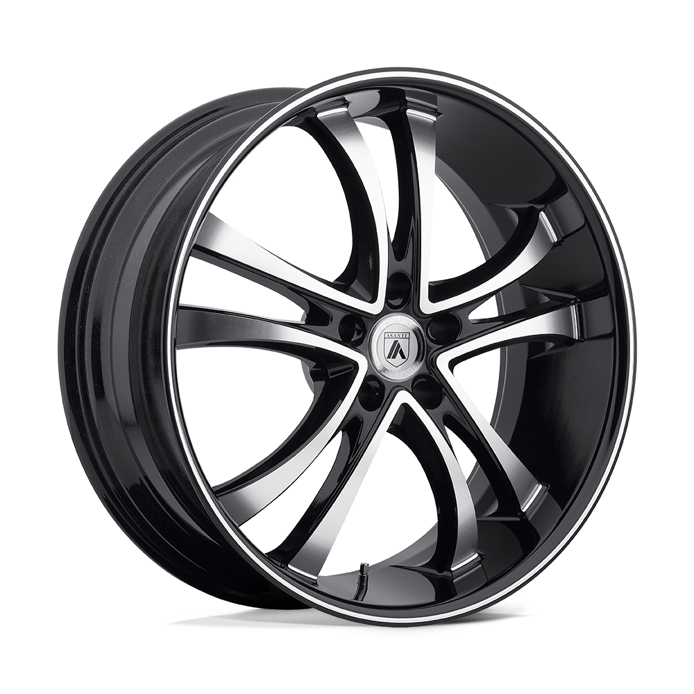 Asanti Black ABL-6 MACHINED FACE W/ BLACK LIP 22X10 5x112 et38 74.1