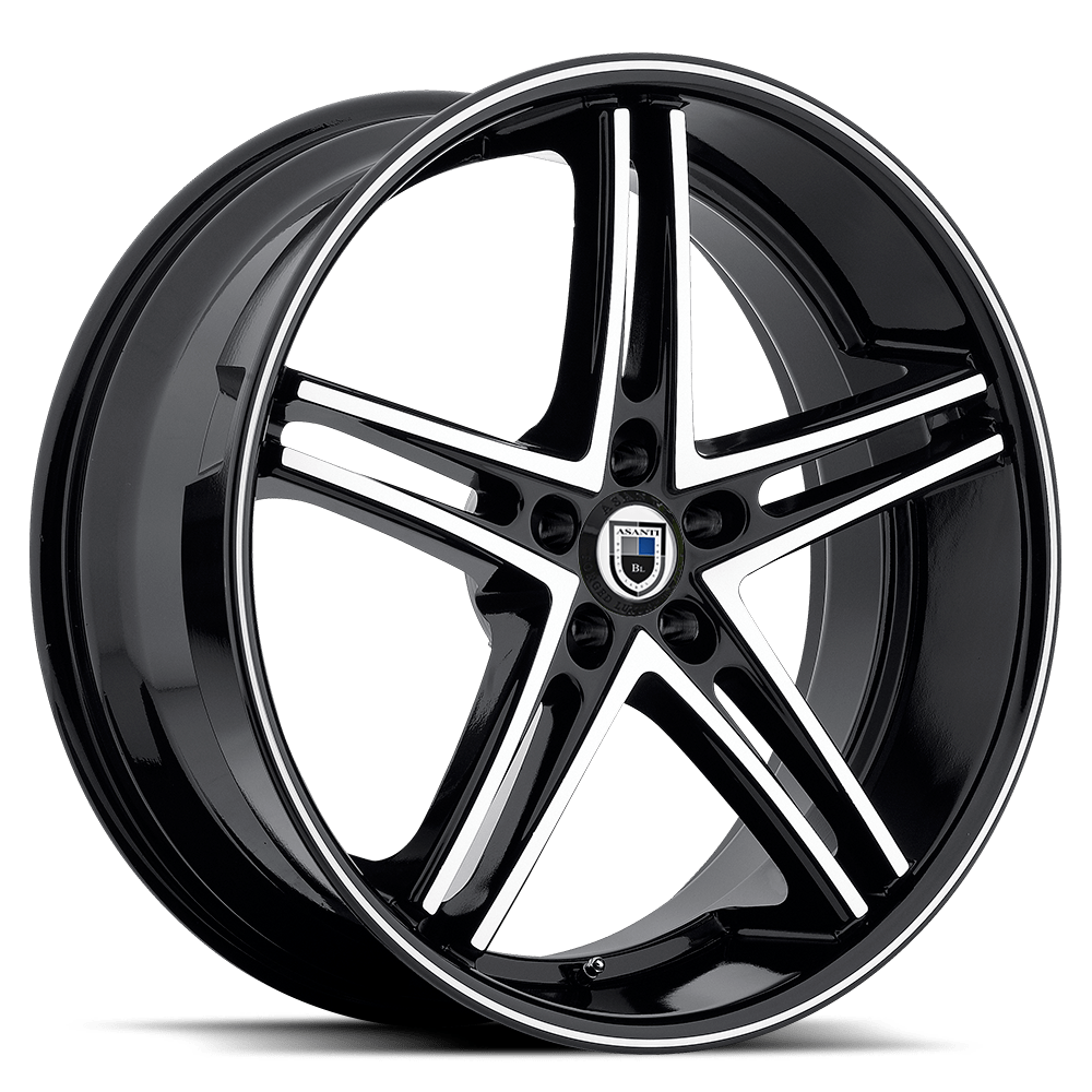 Asanti Black ABL-7 MACHINED FACE W/ BLACK LIP 22X9 5x115 et15 74.1