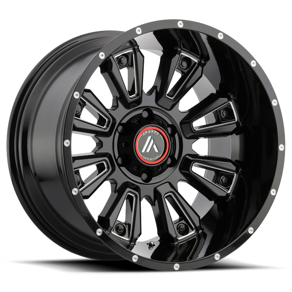 Asanti Off Road AB808 BLACKHAWK GLOSS BLACK MILLED 20X9 6x139.7 et18 106.1