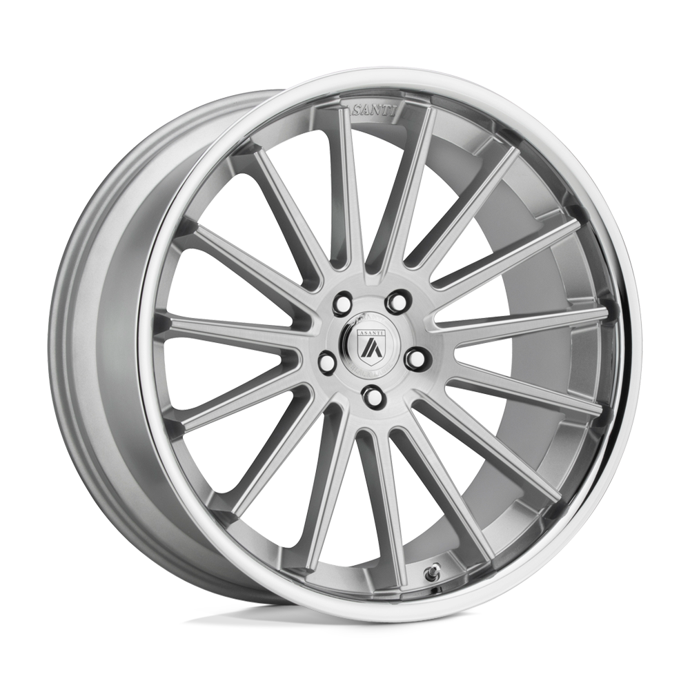 Asanti Black ABL-24 BETA BRUSHED SILVER W/ CHROME LIP 20X10.5 5x112 et38 72.56