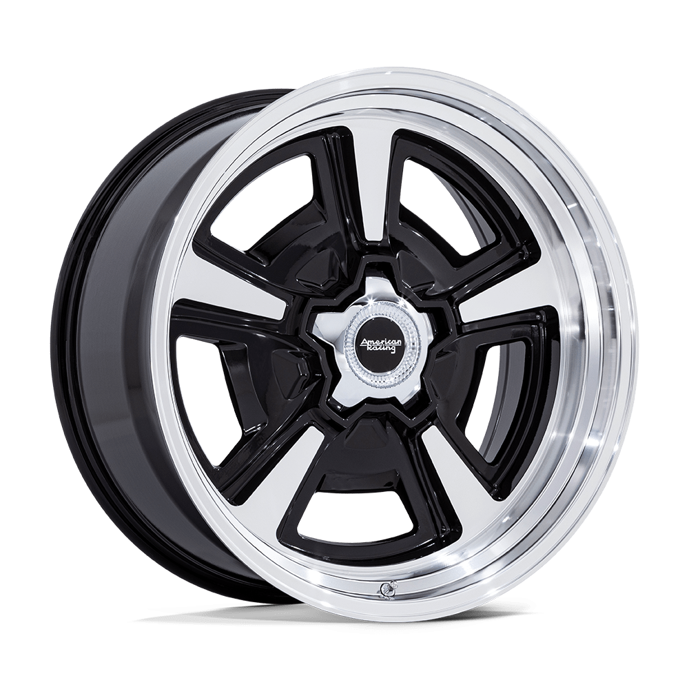 American Racing Vintage VN517 MARAUDER GLOSS BLACK MACHINED W/ DIAMOND CUT LIP 22X10 5x139.7 et6 87.1