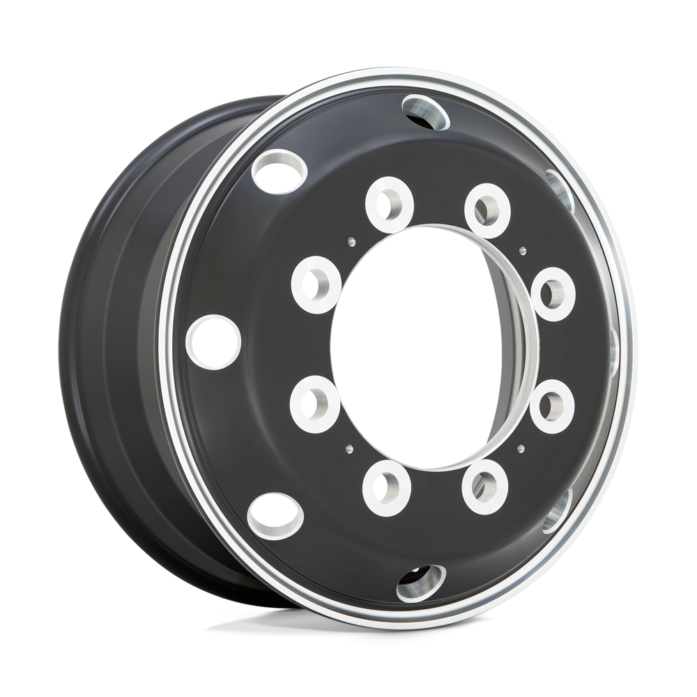 ATX AO404 JOURNEY GLOSSY BLACK W/ POLISHED LIP - FRONT & REAR INNER 22.5X8.25 10x285.75 et144 220.1