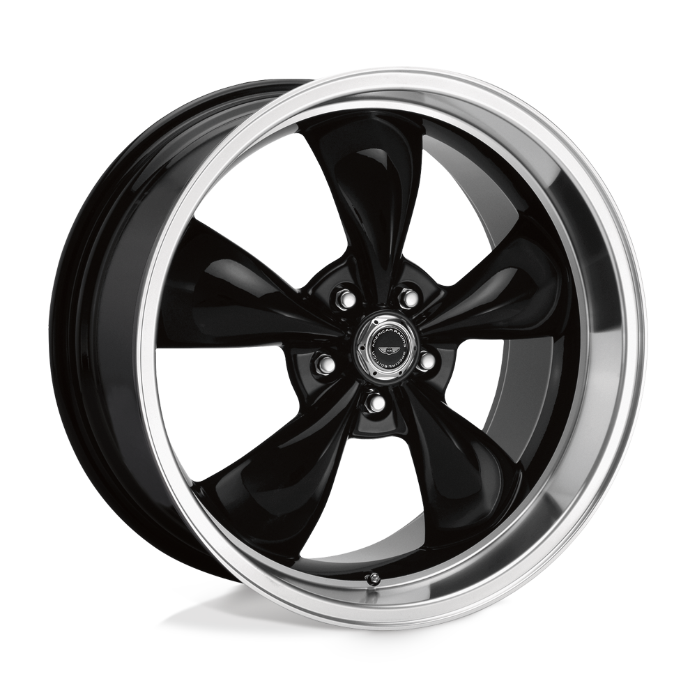 American Racing AR105 TORQ THRUST M GLOSS BLACK W/ MACHINED LIP 18X8 5x114.3 et0 72.56