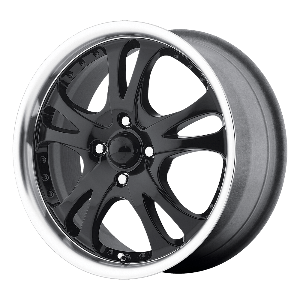American Racing AR393 CASINO GLOSS BLACK W/ MACHINED LIP 17X7.5 4x100 et45 72.56