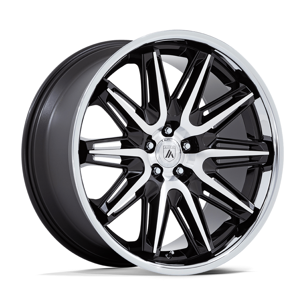 Asanti Black AB047 IMPERATOR GLOSS BLACK MACHINED W/ SS LIP 20X9 5x112 et45 66.56