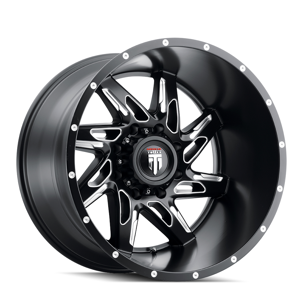 AMERICAN TRUXX SPYDER SATIN BLACK MILLED 22x14.0 8x170 et-76 125.2