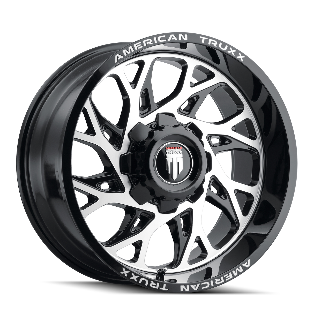 AMERICAN TRUXX DESTINY GLOSS BLACK MILLED 22x12.0 5x127/5x139.7 et-44 87.1