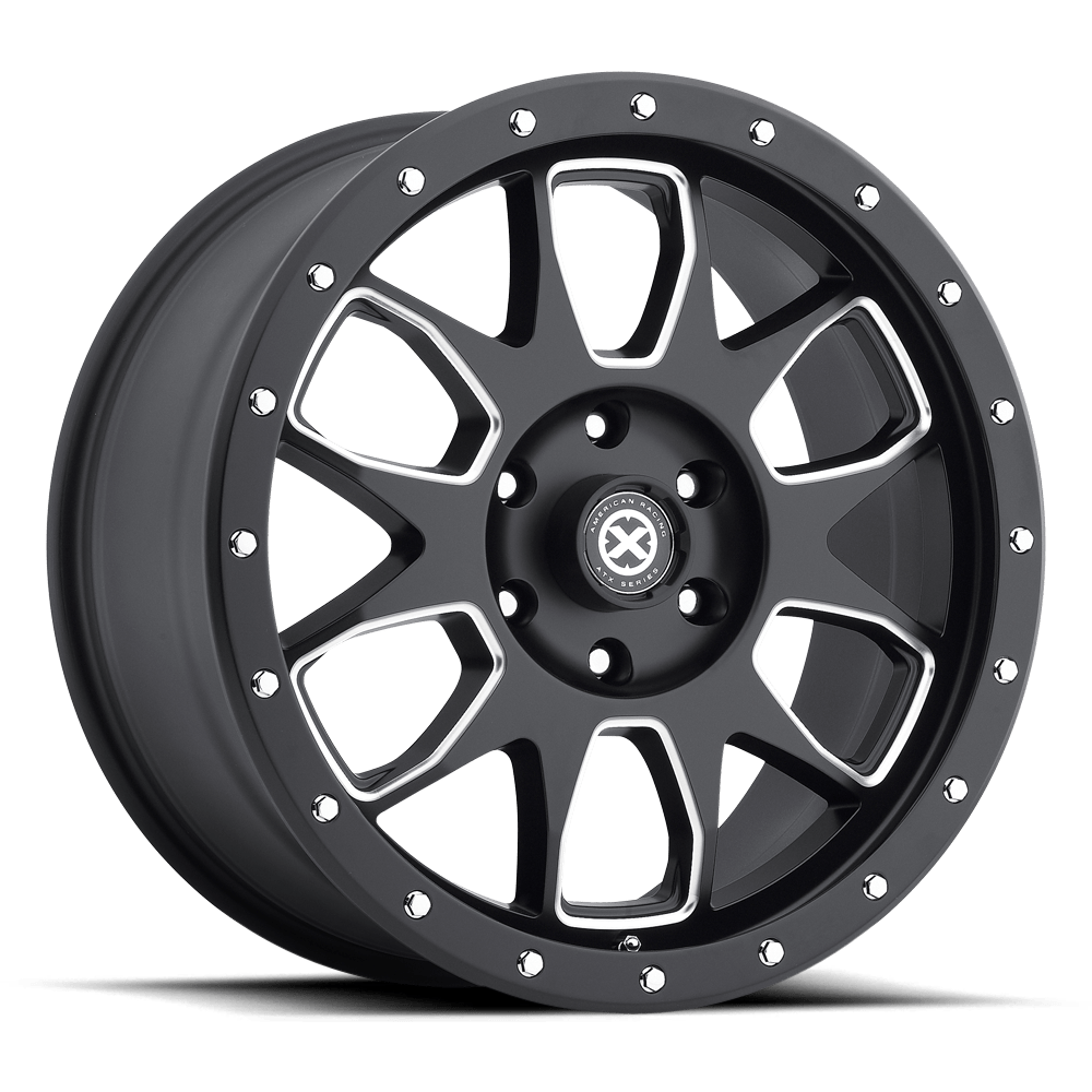 ATX Series AX196 SATIN BLACK W/ MILLED ACCENTS 20X9 6x139.7 et45 93.1
