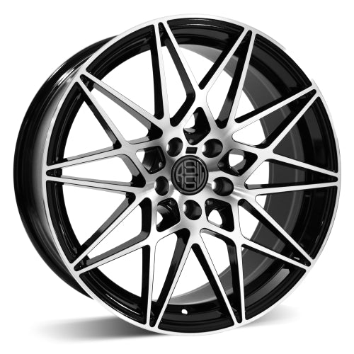 RSSW Super Tourer Gloss Black Machined Face 20x9 5x120 et32 72.6