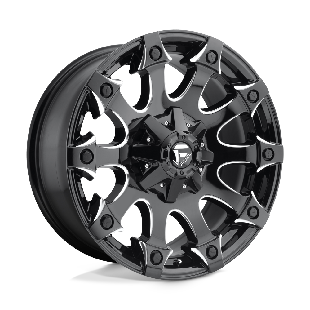 Fuel 1PC D578 BATTLE AXE GLOSS BLACK MILLED 20X12 8x165.1 et-44 125.1