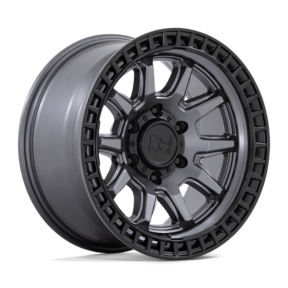 Black Rhino CALICO MATTE GUNMETAL W/ MATTE BLACK LIP 17X8.5 6x139.7 et-10 106.1