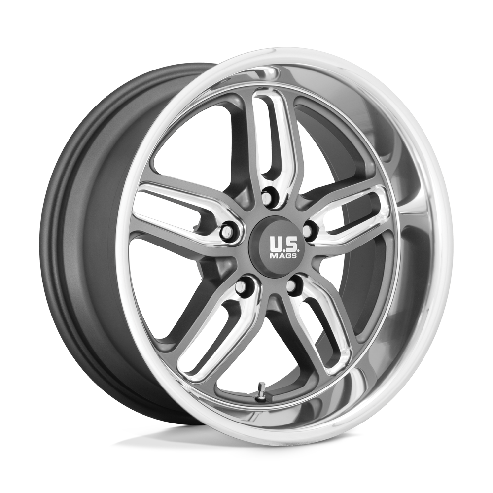 US Mag 1PC U129 CTEN MATTE GUN METAL MILLED 22X10.5 5x127 et1 78.1