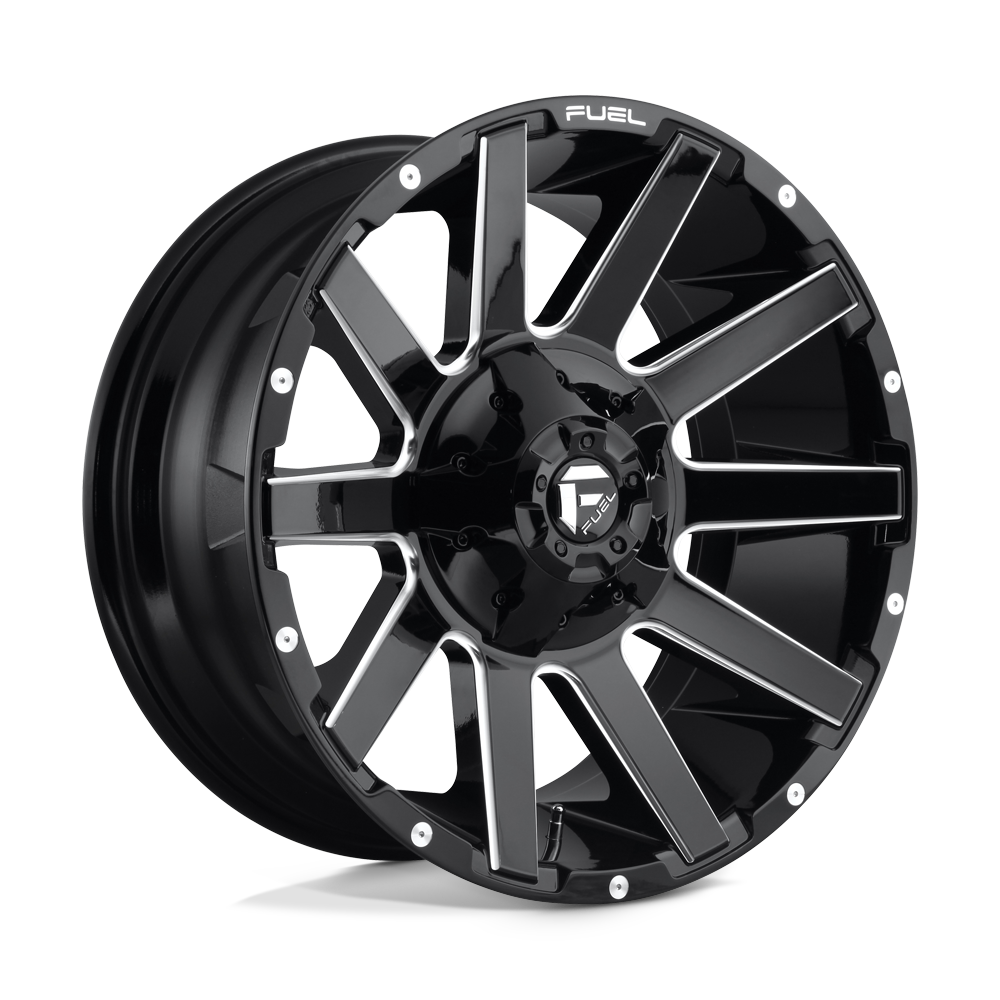 Fuel 1PC D615 CONTRA GLOSS BLACK MILLED 20X9 8x165.1 et1 125.1