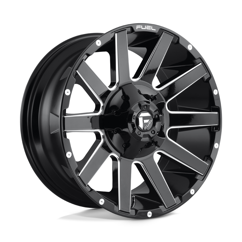 Fuel 1PC D615 CONTRA GLOSS BLACK MILLED 20X9 8x165.1 et20 125.1