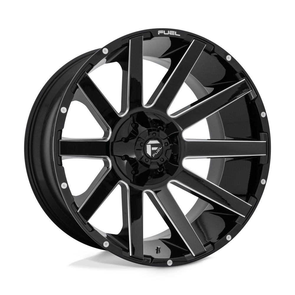 Fuel 1PC D615 CONTRA GLOSS BLACK MILLED 24X12 8x165.1 et-44 125.1