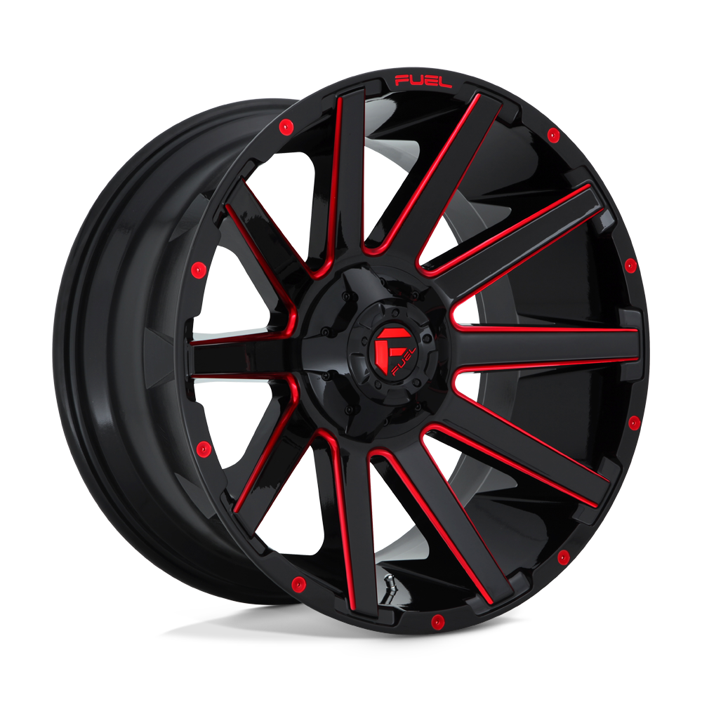 Fuel 1PC D643 CONTRA GLOSS BLACK RED TINTED CLEAR 22X12 5x114.3/5x127 et-44 78.1