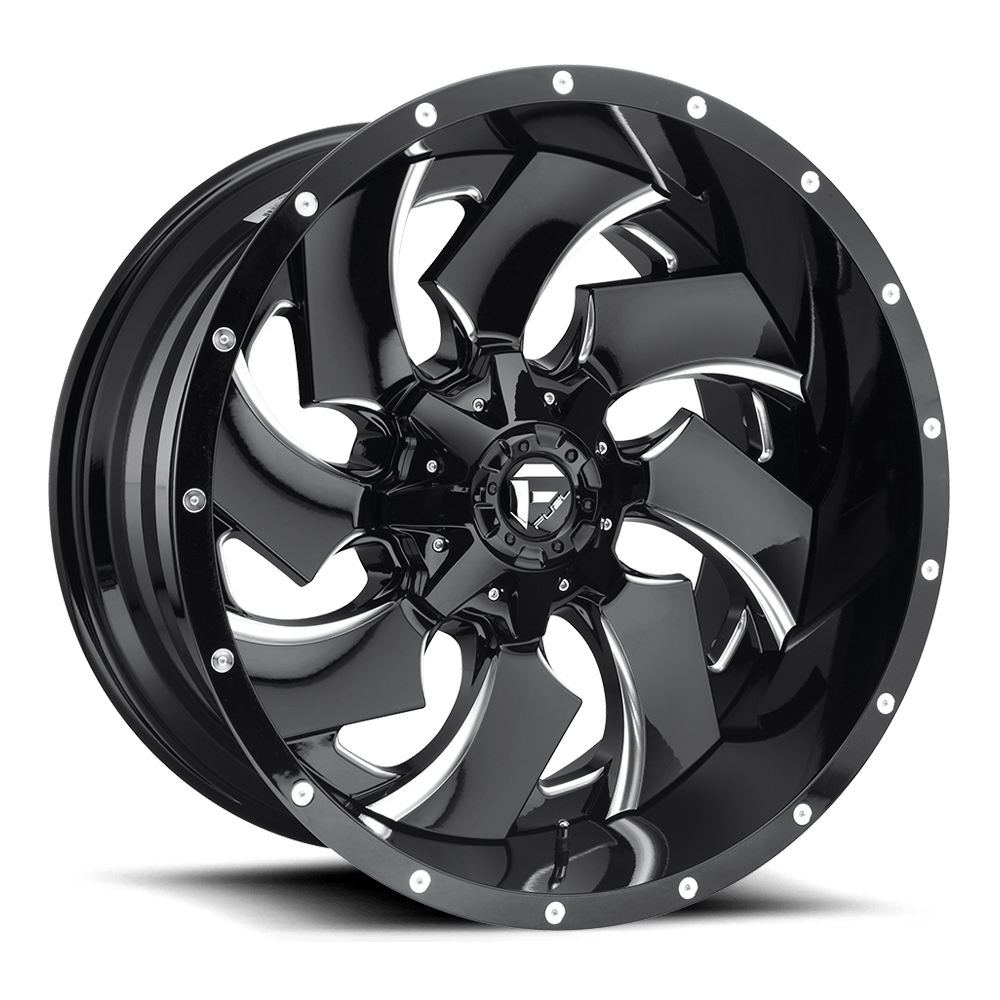 Fuel 2PC D239 CLEAVER GLOSS BLACK MILLED 24X16 6x135/6x139.7 et-99 106.1