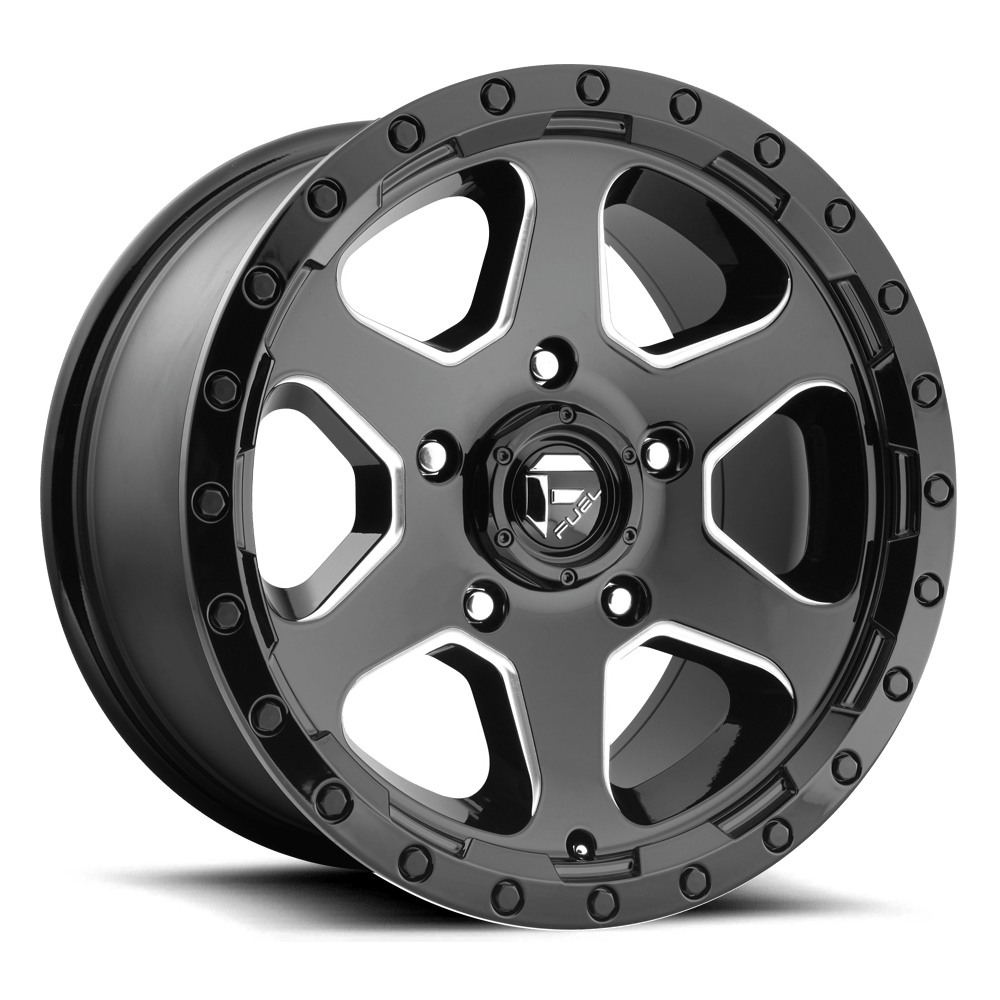Fuel 1PC D590 RIPPER GLOSS BLACK MILLED 17X9 5x127 et-12 78.1