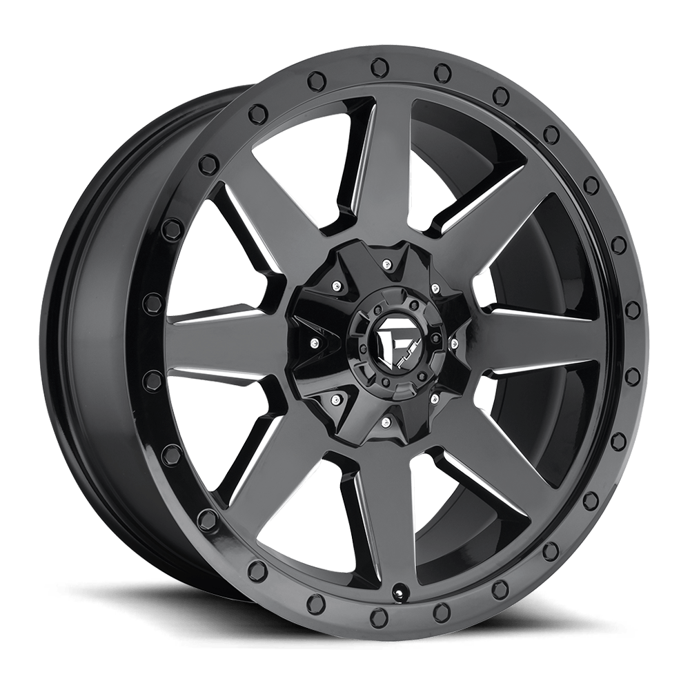 Fuel 1PC D597 WILDCAT GLOSS BLACK MILLED 20X10 5x139.7/5x150 et-18 110.1