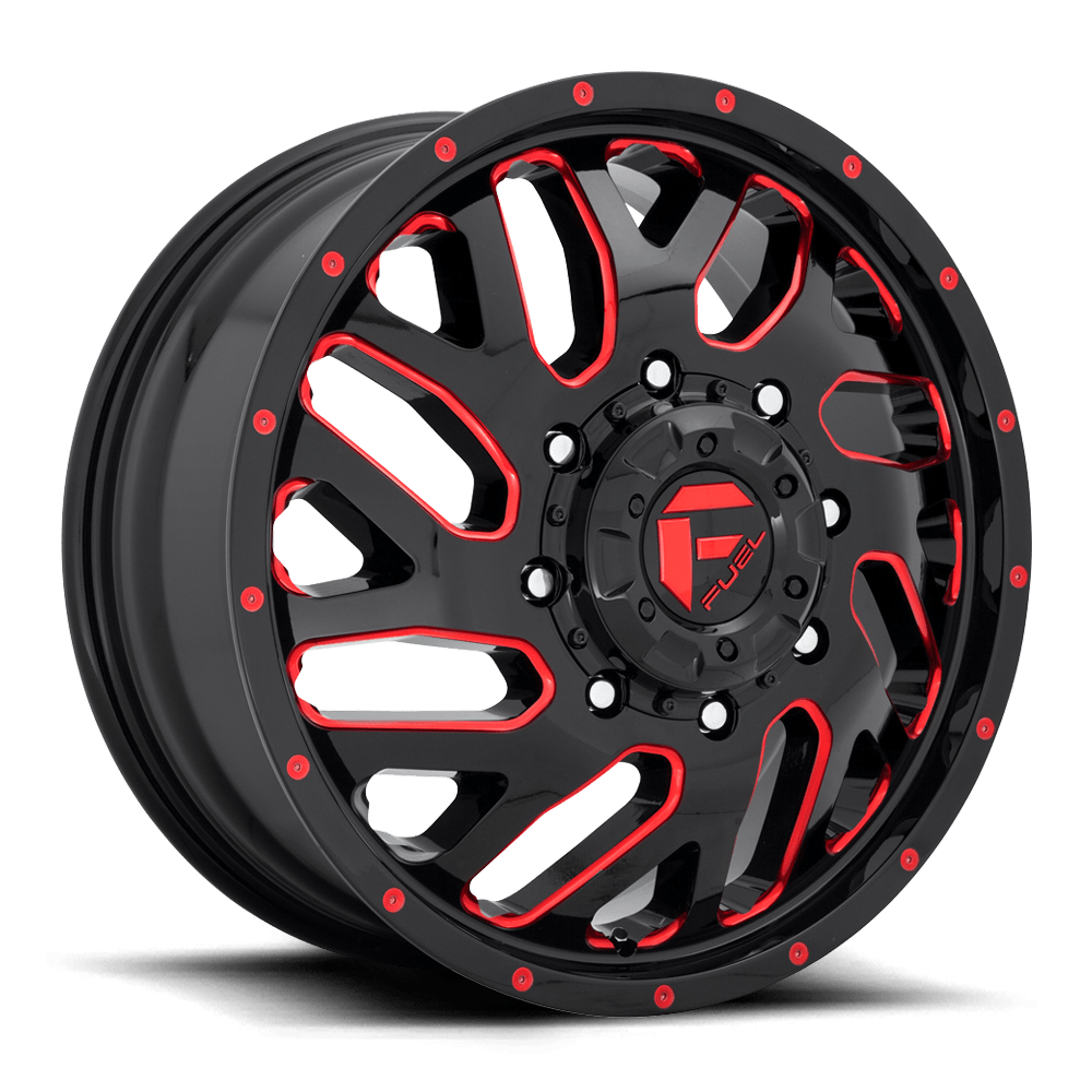 Fuel 1PC D656 TRITON GLOSS BLACK RED TINTED CLEAR 20X8.25 8x200 et105 142