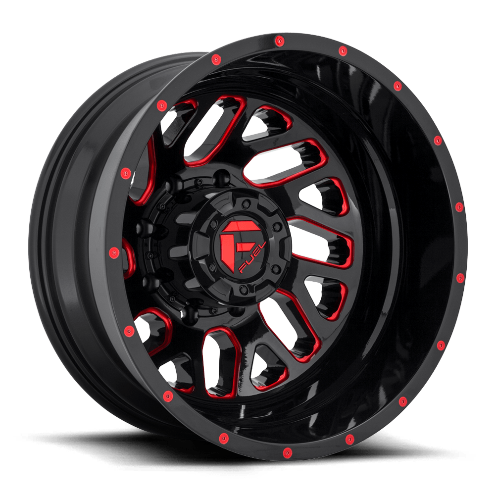 Fuel 1PC D656 TRITON GLOSS BLACK RED TINTED CLEAR 20X8.25 8x165.1 et-240 121.5