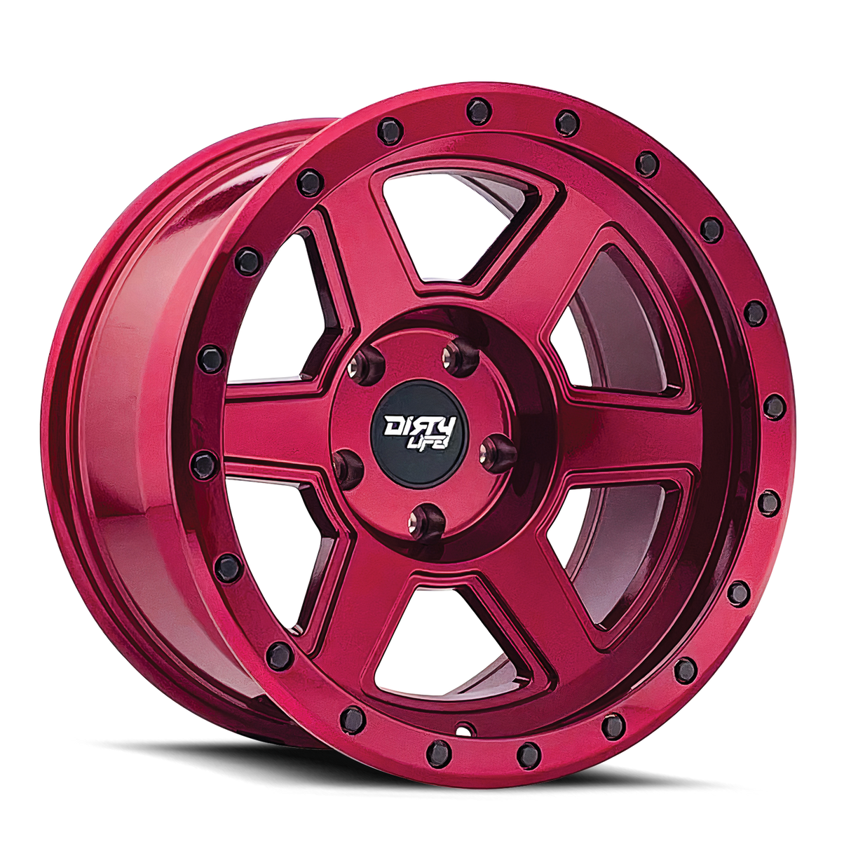 DIRTY LIFE COMPOUND GLOSS CRIMSON CANDY RED 18x9.0 6x135 et-12 87.1