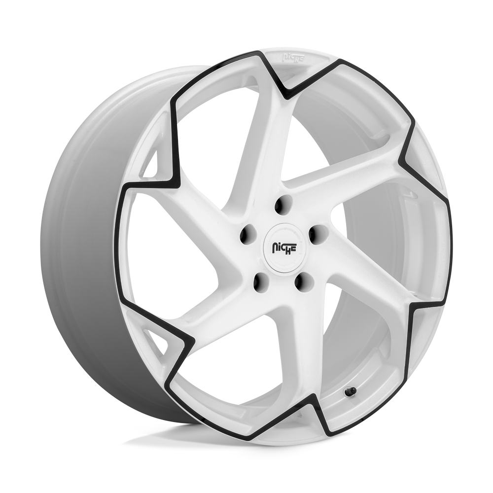 Niche 1PC M257 FLASH GLOSS WHITE W/ BLACK 20X10.5 5x112 et40 66.56