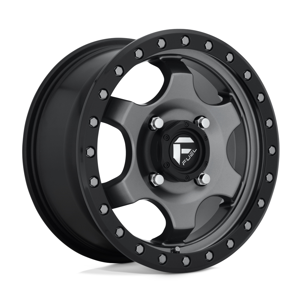 Fuel UTV D640 GATLING MATTE GUN METAL BLACK BEAD RING 15X7 4x137 et55 110.1