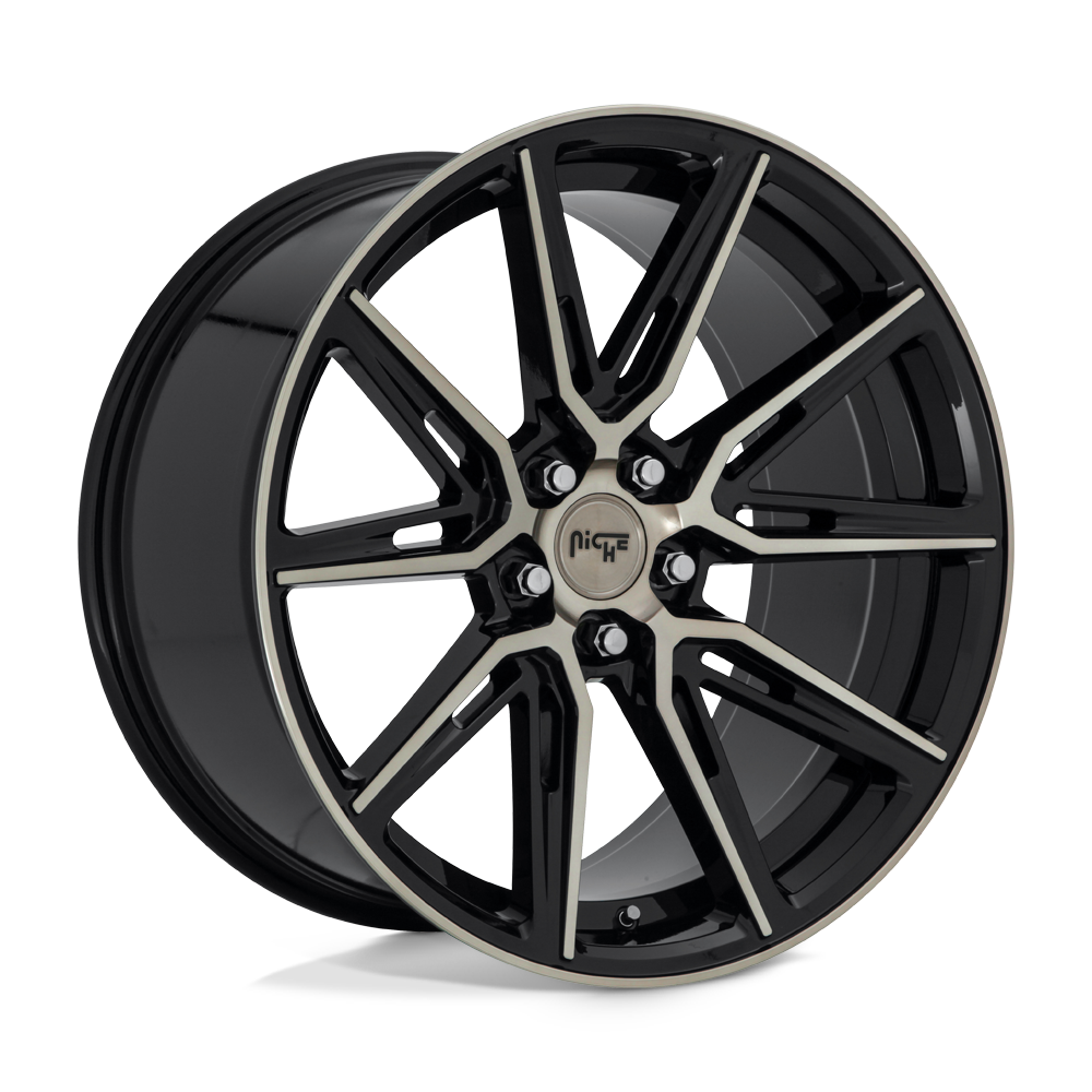 Niche 1PC M219 GEMELLO GLOSS MACHINED DOUBLE DARK TINT 20X10.5 5x112 et40 66.56