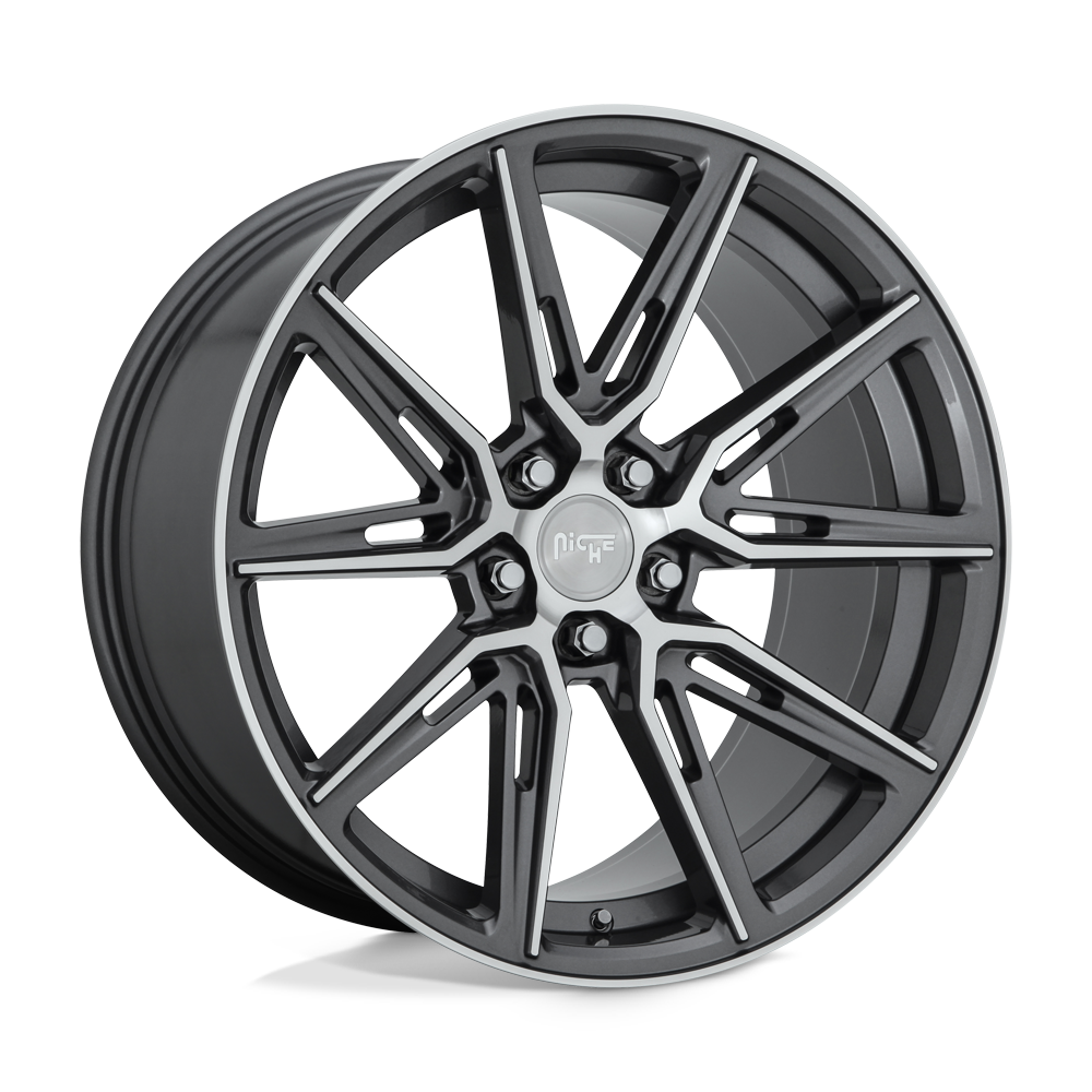 Niche 1PC M220 GEMELLO GLOSS ANTHRACITE MACHINED 20X10.5 5x112 et40 66.56