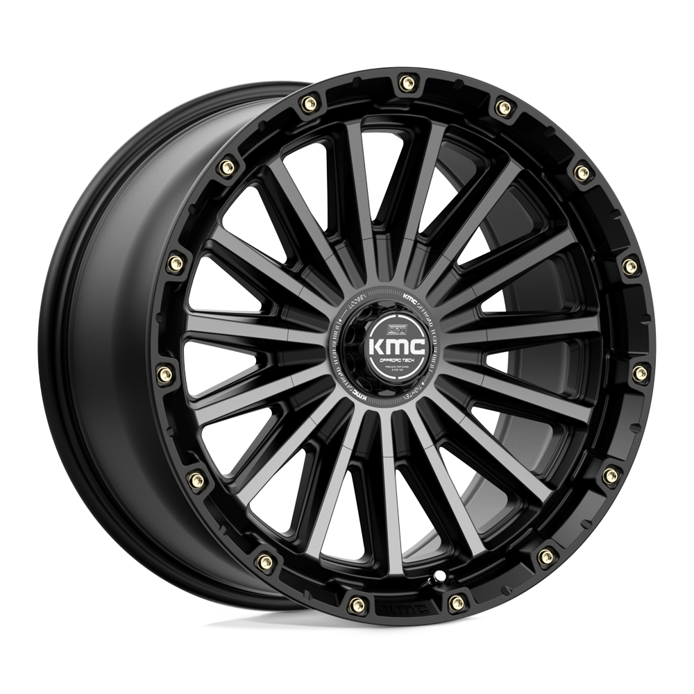 KMC KM102 SIGNAL SATIN BLACK W/ GRAY TINT 17X9 6x114.3/6x139.7 et18 78.1