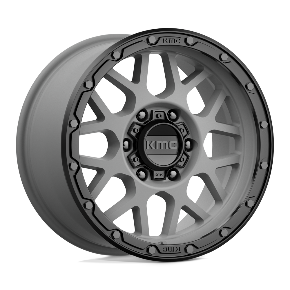 KMC KM535 GRENADE OFF-ROAD MATTE GRAY W/ MATTE BLACK LIP 17X9 6x120 et18 66.9