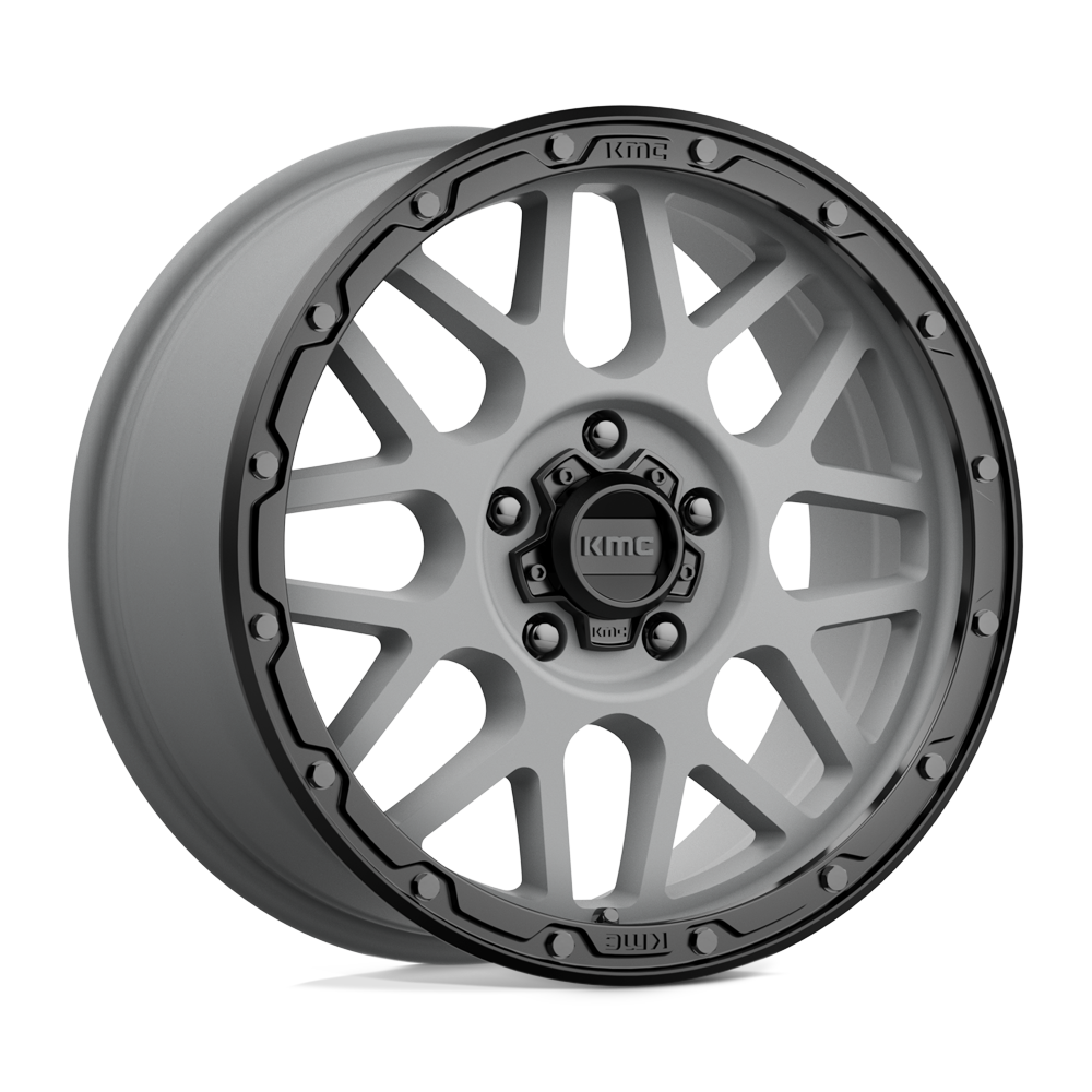 KMC KM535 GRENADE OFF-ROAD MATTE GRAY W/ MATTE BLACK LIP 18X8.5 5x120 et35 64.15