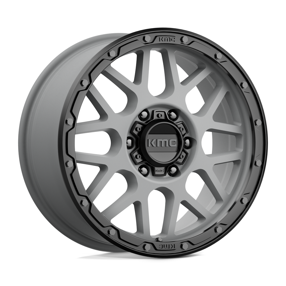 KMC KM535 GRENADE OFF-ROAD MATTE GRAY W/ MATTE BLACK LIP 18X8.5 6x139.7 et35 106.1