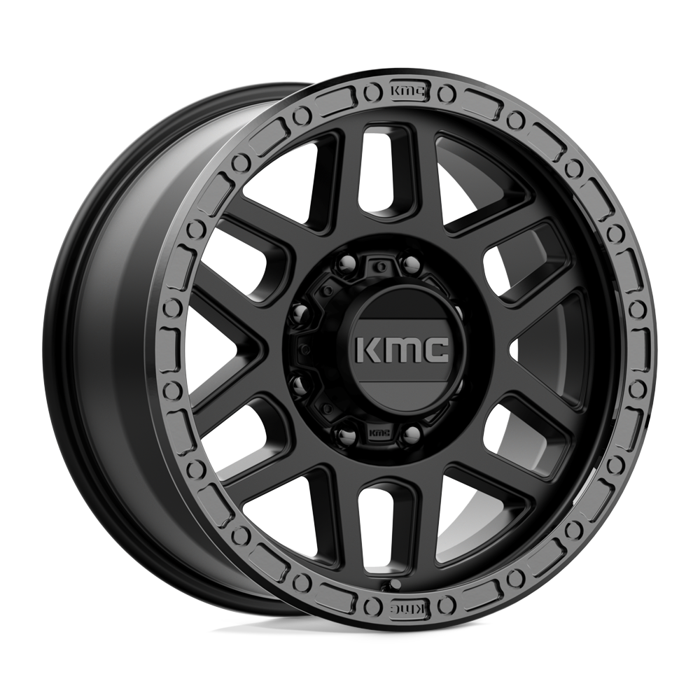 KMC KM544 MESA SATIN BLACK W/ GLOSS BLACK LIP 18X9 8x180 et18 124.2